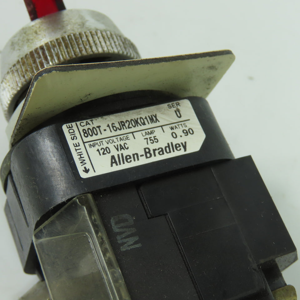 Allen-Bradley 800T-16JR20KQ1MX Red Illuminated Selector Switch 120VAC