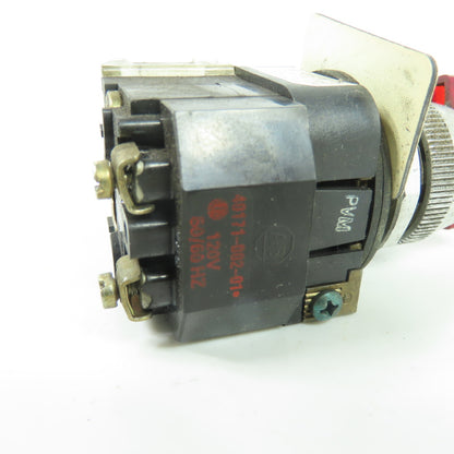 Allen-Bradley 800T-16JR20KQ1MX Red Illuminated Selector Switch 120VAC