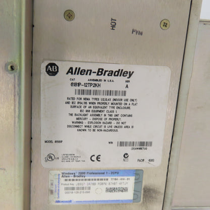 Allen-Bradley 6181P-12TP2KH VersaView 1200P Industrial Computer Windows 2000