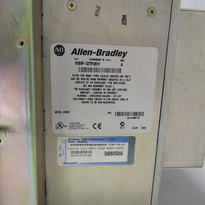 Allen-Bradley 6181P-12TP2KH VersaView 1200P Industrial Computer Windows 2000