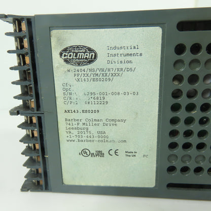 Eurotherm 2404/NS/VH/H7/RR/D5/PF/XX/YM/XX/XXX/AX143/ES0209 2404 Temp Controller