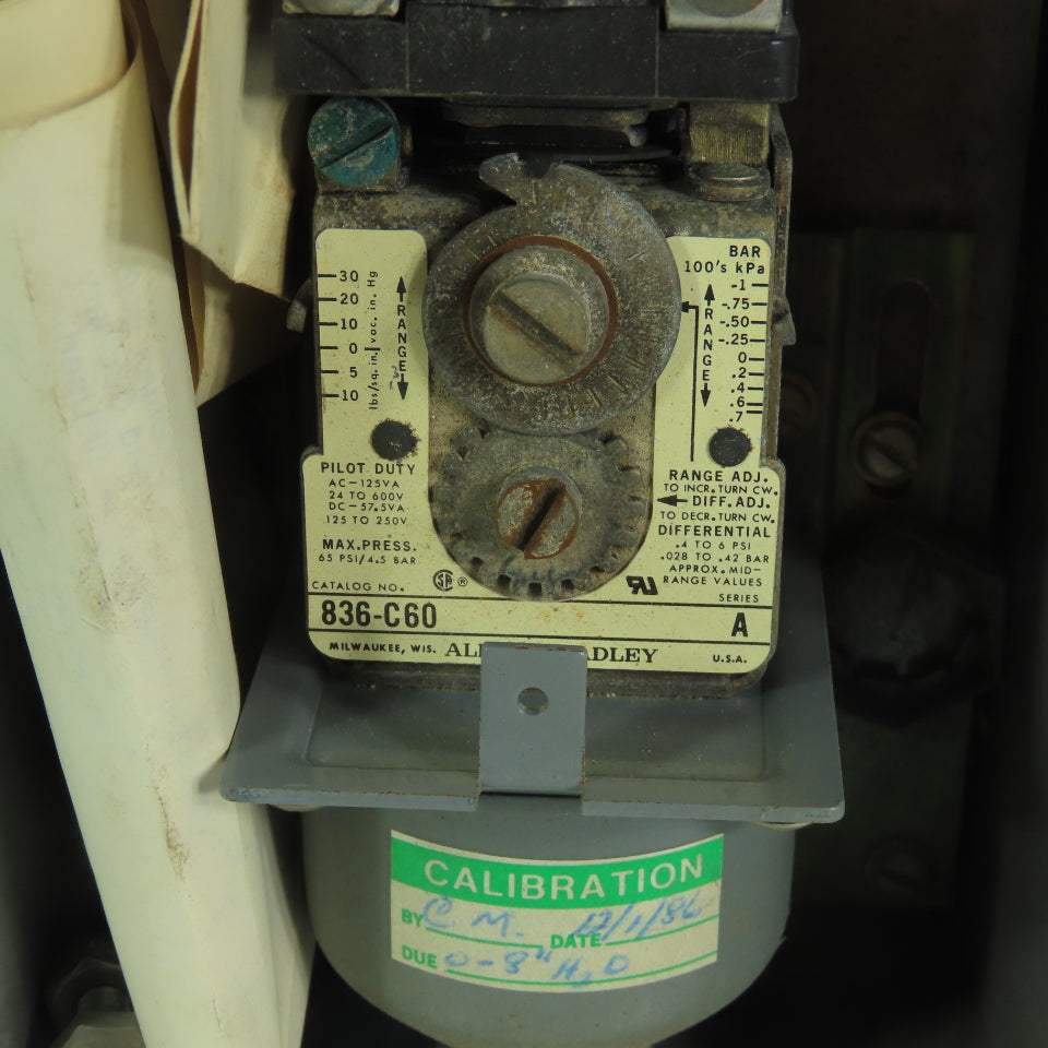 Allen-Bradley 836-C60S Pressure Control Switch 65 PSI Max 836-C60