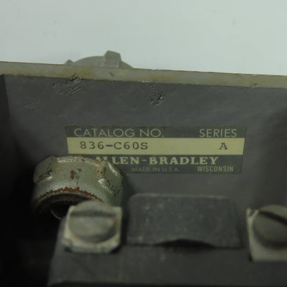 Allen-Bradley 836-C60S Pressure Control Switch 65 PSI Max 836-C60