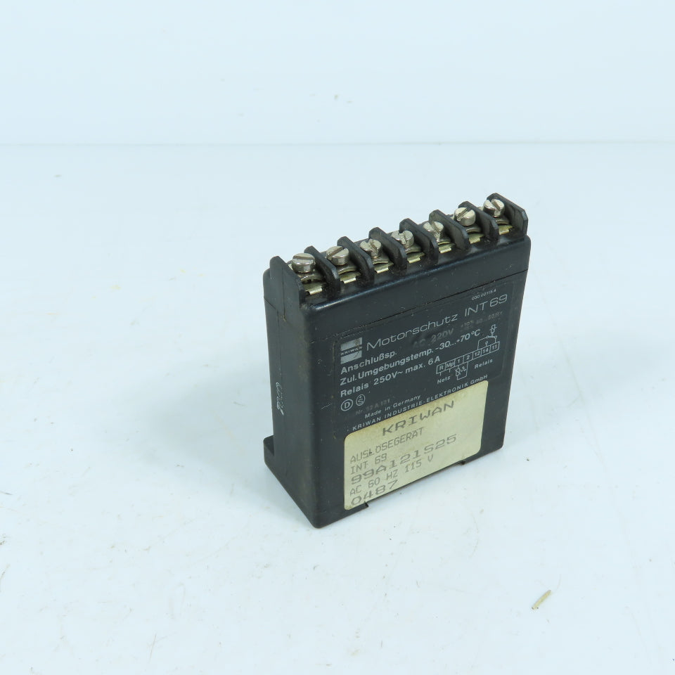 Kriwan 99A121S25 INT69 030.00115.4 Motor Protection Unit 115V 60Hz