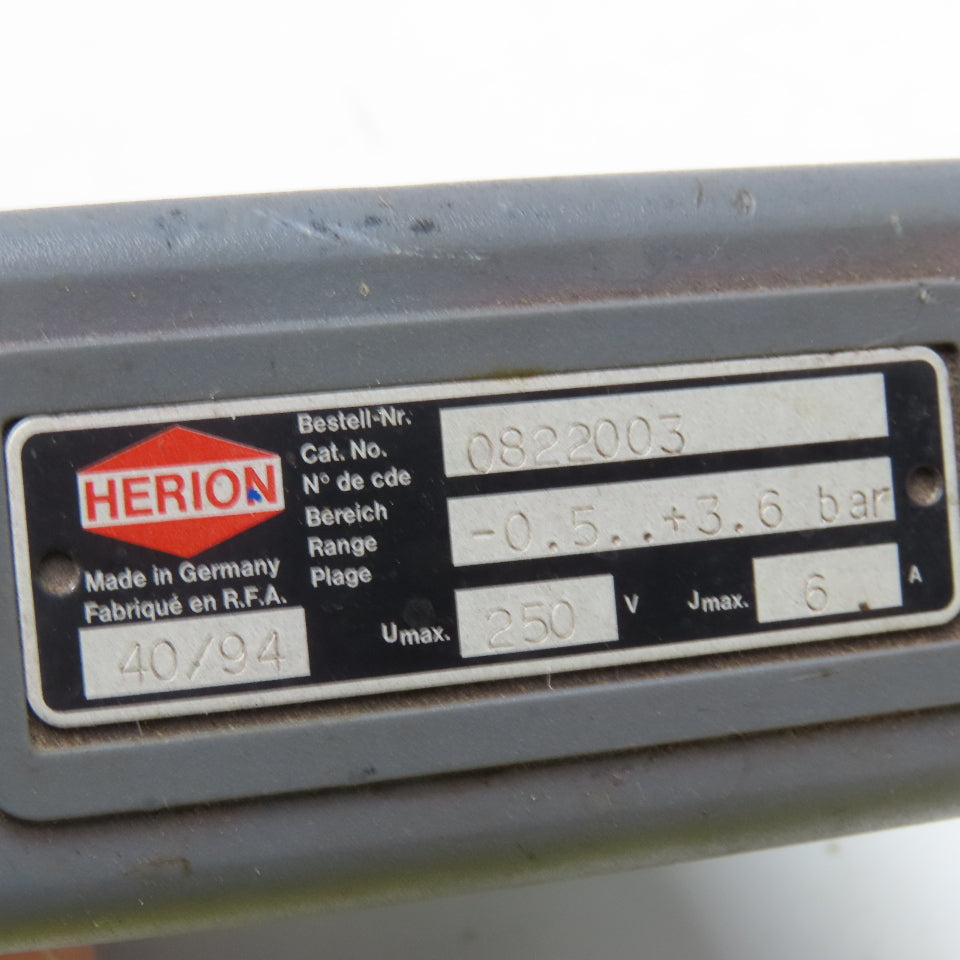 Huron 0822003 250V -0.5-+3.6Bar Pressure Switch