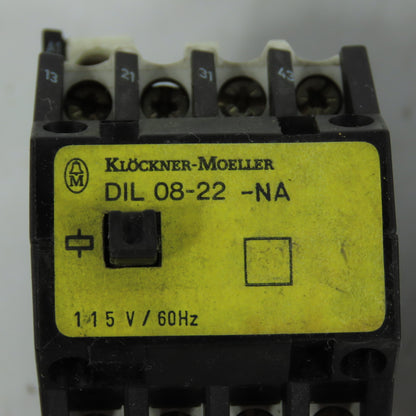 Klockner-Moeller DIL 08-22-NA Motor Starter Contactors 115V 60Hz 300VAC Lot of 3