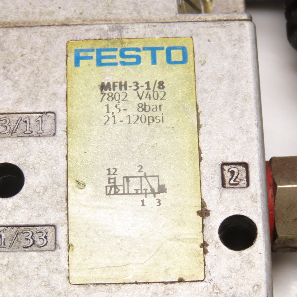 Festo MFH-3-1/8 3/2 Position Solenoid Valve 24VDC 42VAC Coil