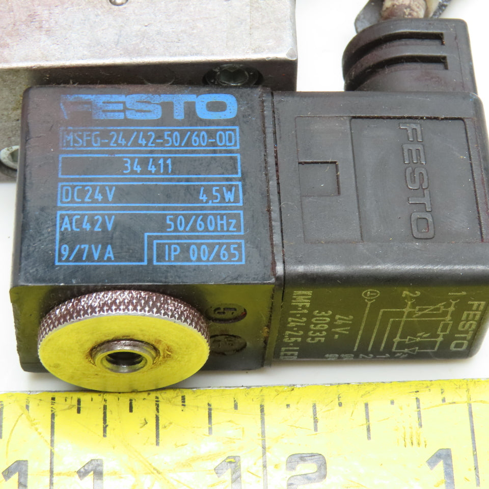 Festo MFH-3-1/8 3/2 Position Solenoid Valve 24VDC 42VAC Coil