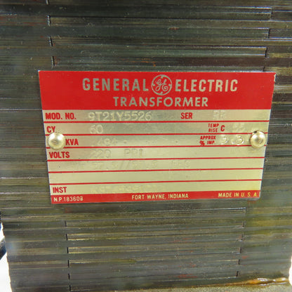 General Electric 9T21Y5526 Dry Type Transformer .484 KVA 220V PRI 57.5V SEC