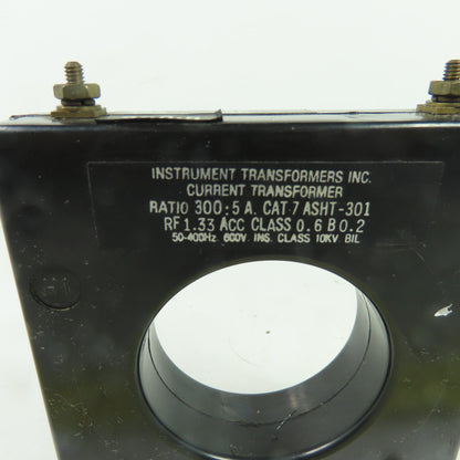 Instrument Transformers Inc. ASHT-301 300:5A Current Transformer 600V 50-400Hz
