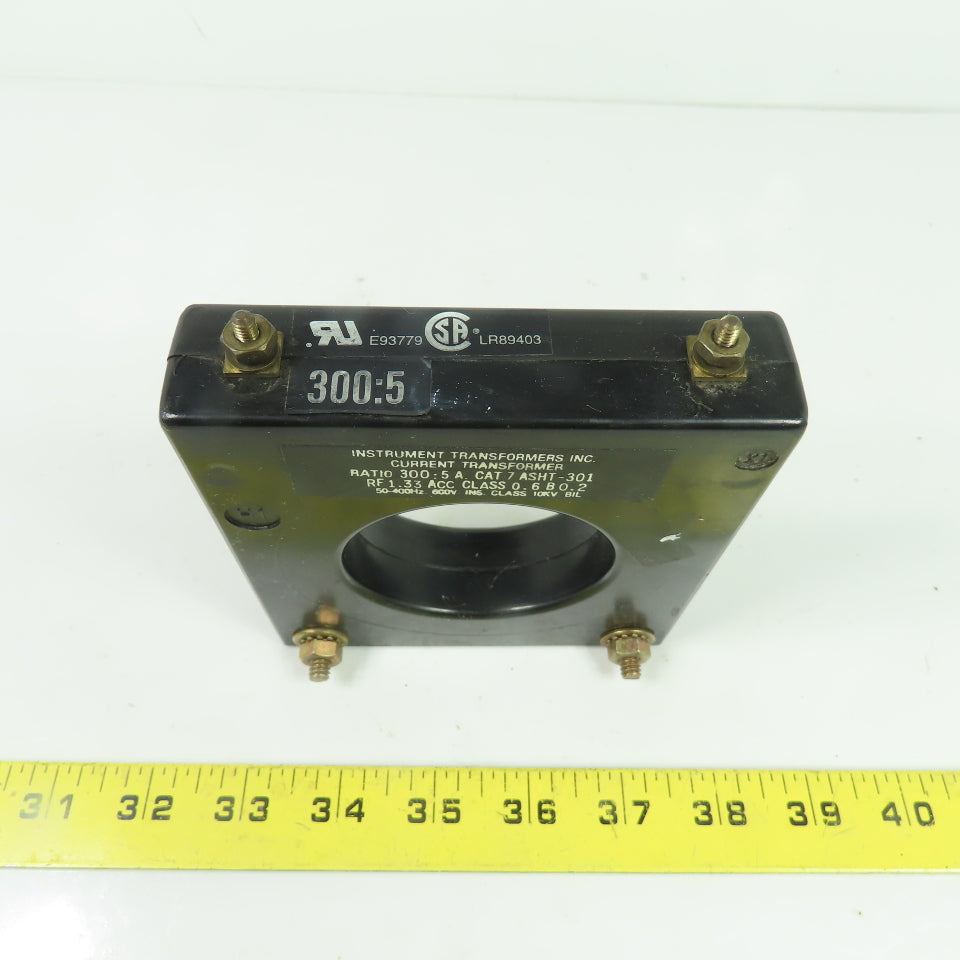 Instrument Transformers Inc. ASHT-301 300:5A Current Transformer 600V 50-400Hz