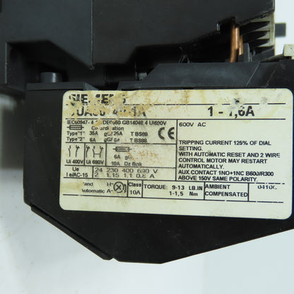 Siemens 3UA50 3TB40 Motor Starter Contactors 1-1.6A Overload 660V Lot of 2