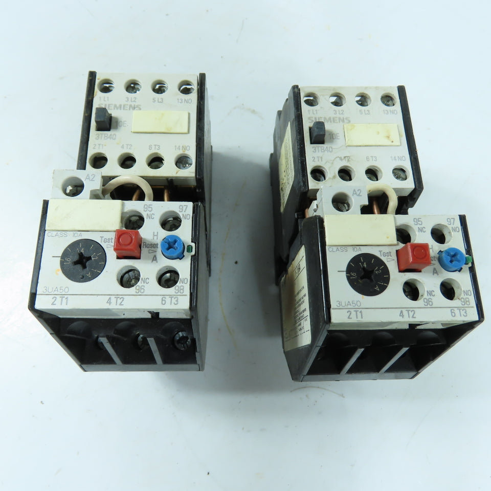 Siemens 3UA50 3TB40 Motor Starter Contactors 1-1.6A Overload 660V Lot of 2