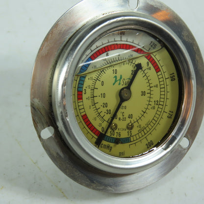 Hsu F-210 Liquid Filled Refrigeration Pressure Gauge R-22 R134a