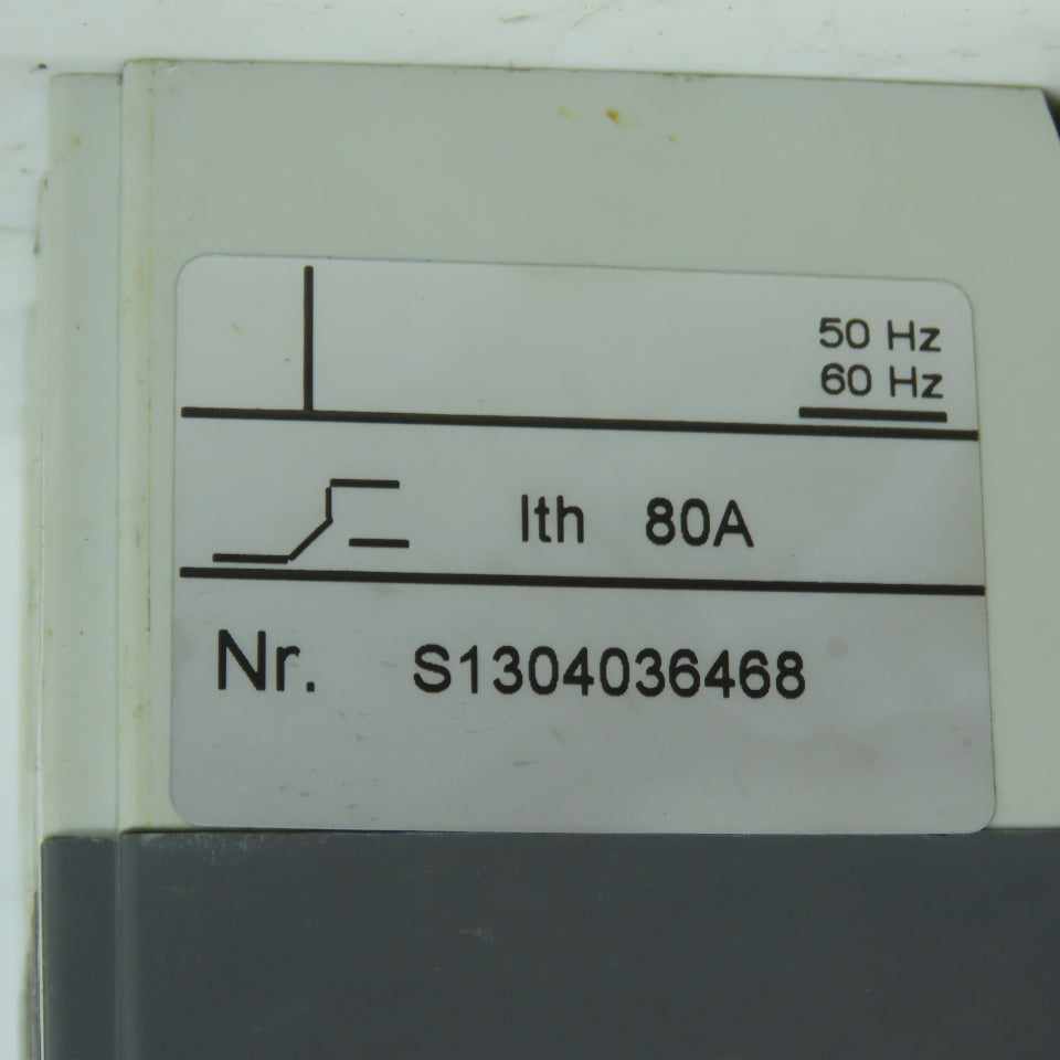 ABB S1304036468 3-Pole Molded Case Circuit Breaker 80A 50/60Hz W/Rotary Handle