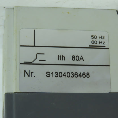 ABB S1304036468 3-Pole Molded Case Circuit Breaker 80A 50/60Hz W/Rotary Handle