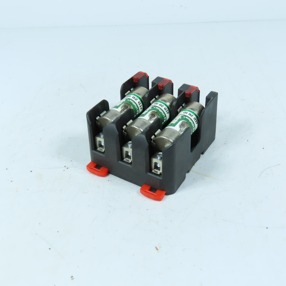 Littelfuse LFJ600303CID 3-Pole Class J Fuse Holder 600V 30A W/ JTD 20 ID Fuses