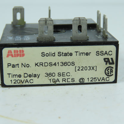 ABB KRDS41360S Solid State Time Delay Relay 120VAC 10A Lot Of 2