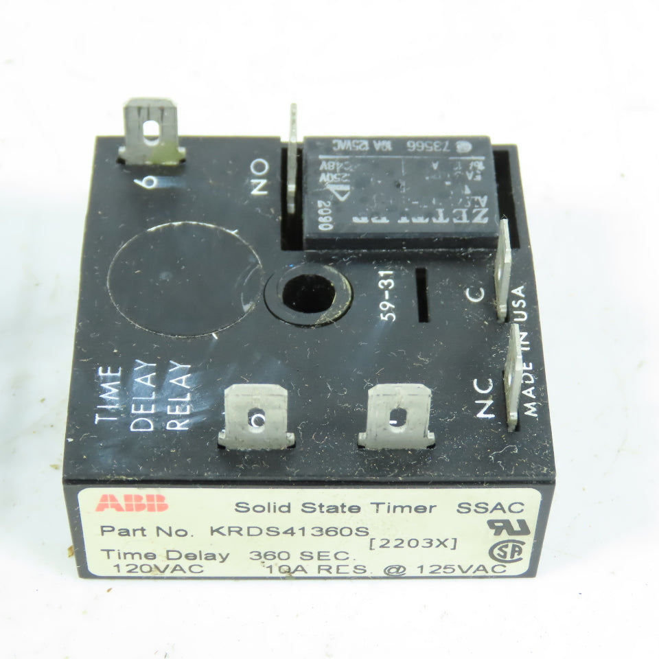 ABB KRDS41360S Solid State Time Delay Relay 120VAC 10A Lot Of 2