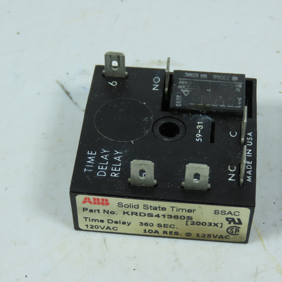 ABB KRDS41360S Solid State Time Delay Relay 120VAC 10A Lot Of 2