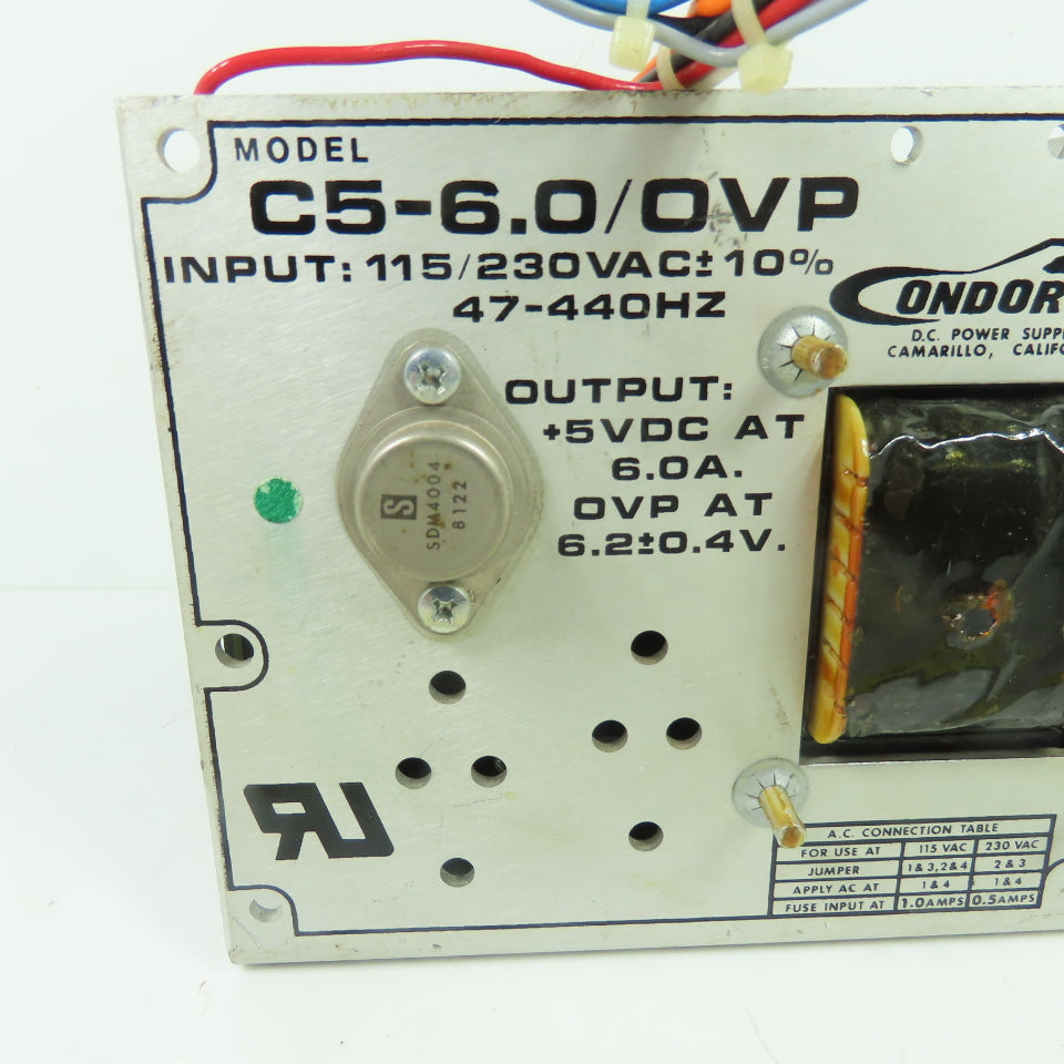 Condor Inc. C5-6.0/OVP Open Frame Linear DC Power Supply 5VDC 6.0A OVP