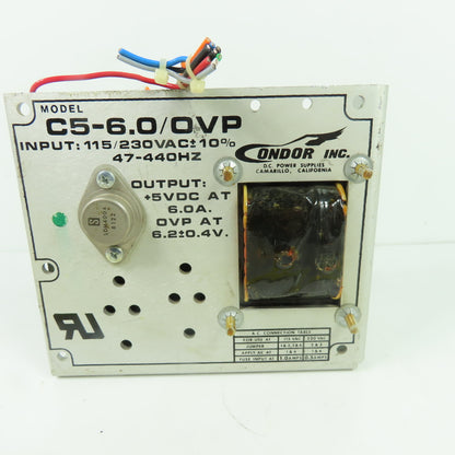 Condor Inc. C5-6.0/OVP Open Frame Linear DC Power Supply 5VDC 6.0A OVP