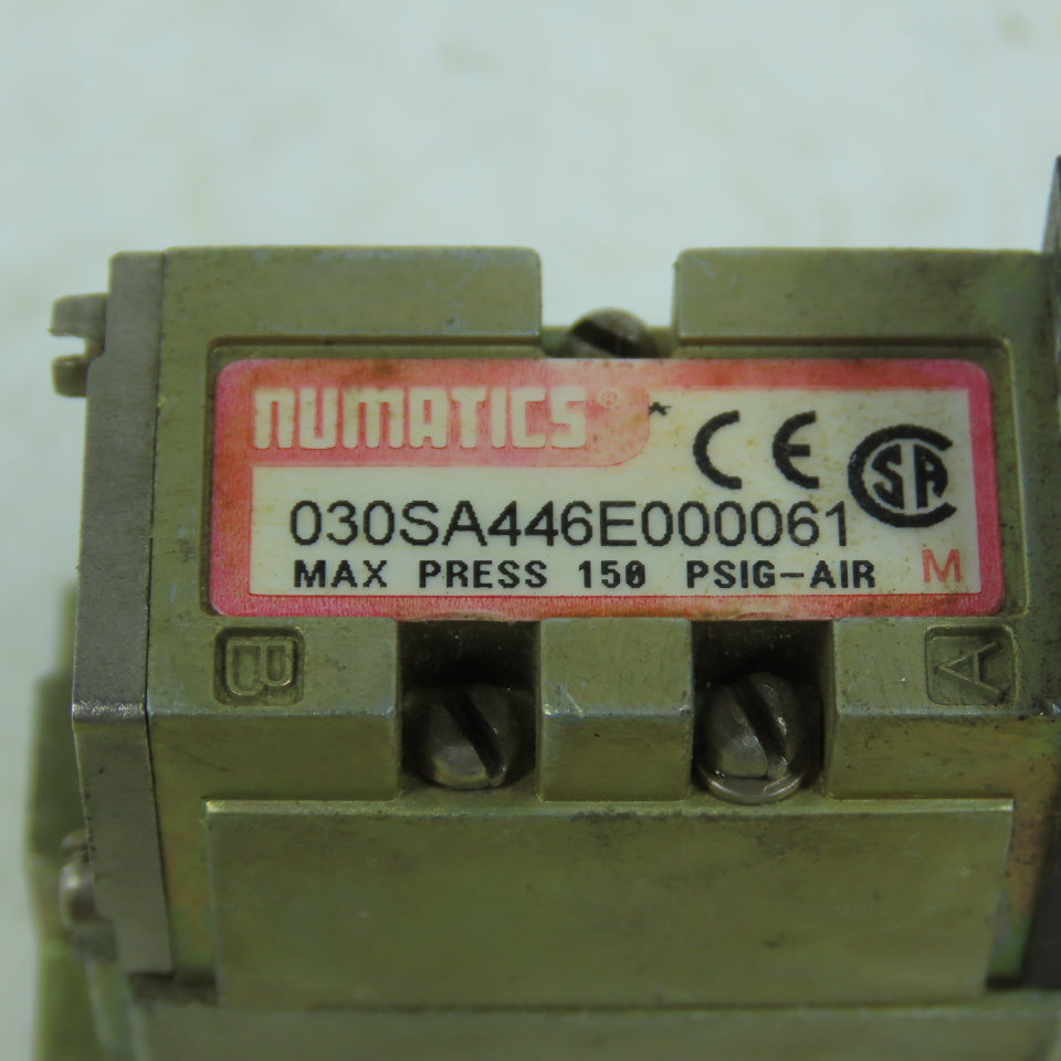 Numatics 236-115B 030SA446E000061 Single Solenoid Air Valve 24VDC 150PSI