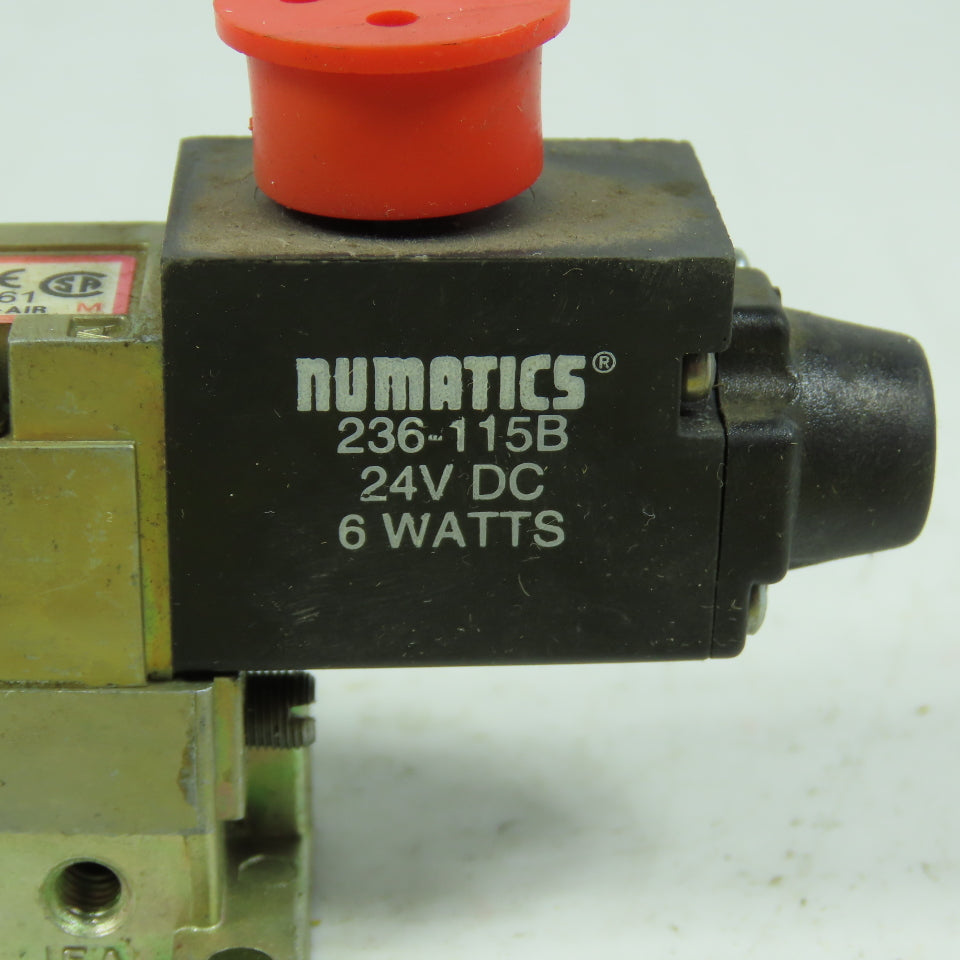 Numatics 236-115B 030SA446E000061 Single Solenoid Air Valve 24VDC 150PSI