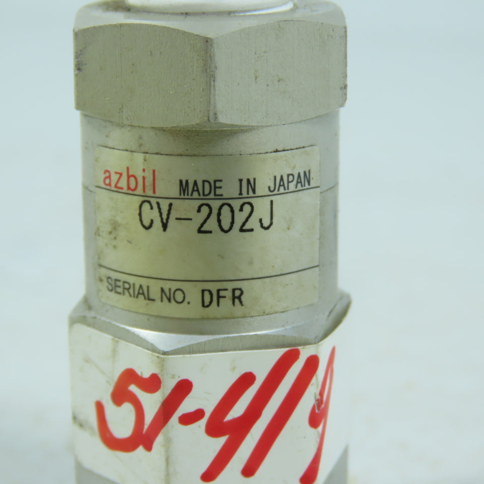 Azbil CV-202J In-line Check Valve Made in Japan