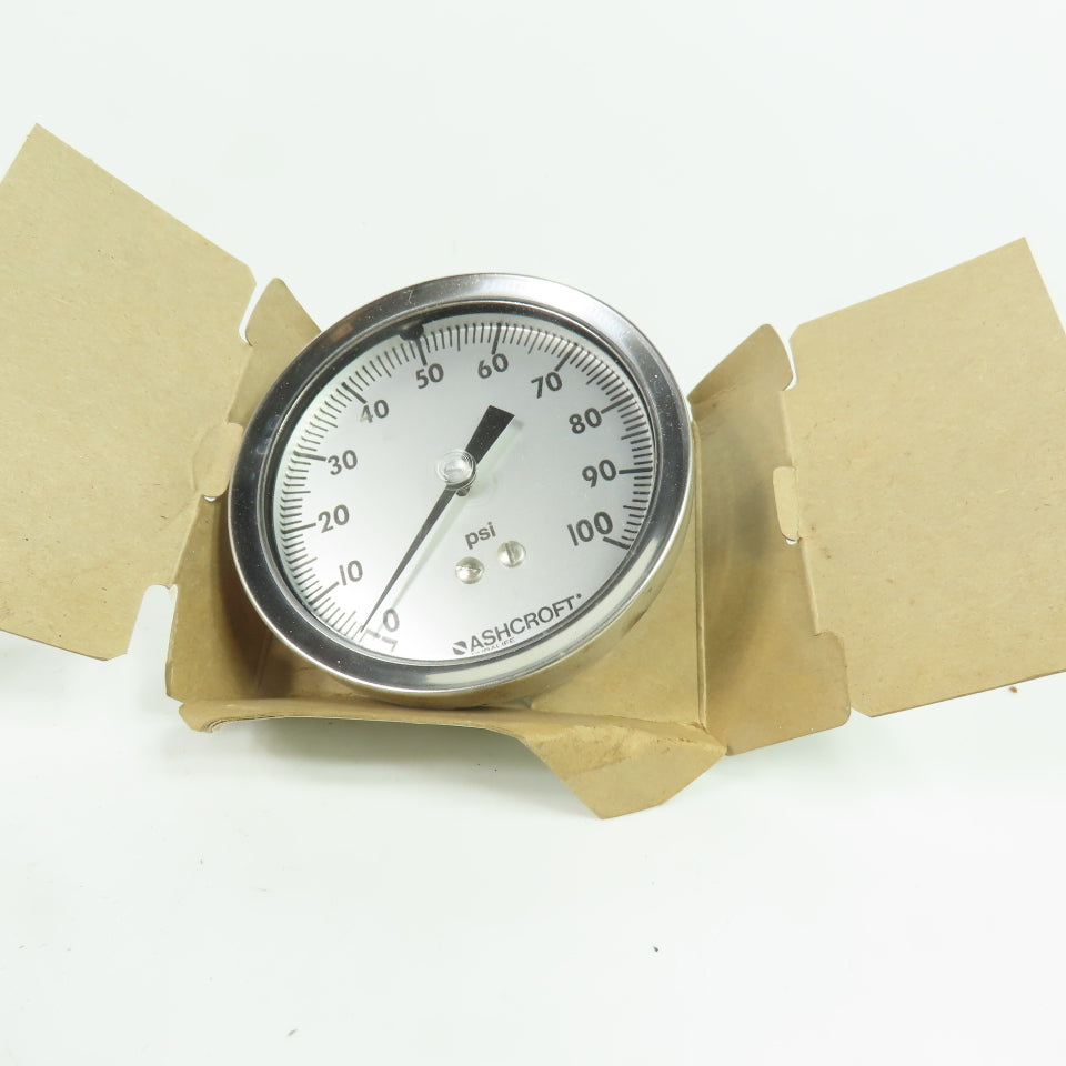 Ashcroft 3GA48365-017 1009AW Industrial Duralife Pressure Gauge 100psi 1/4 NPT