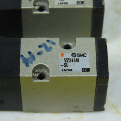 SMC VZ314M-5L 3-Port Solenoid Valve 24VDC Lot Of 4