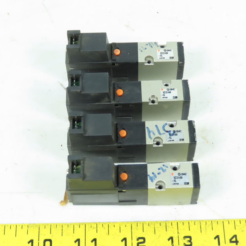 SMC VZ314M-5L 3-Port Solenoid Valve 24VDC Lot Of 4