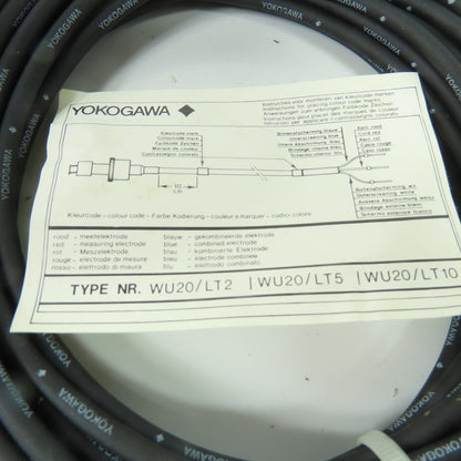 Yokogawa WU20/LT pH Sensor Cable W/ Connector NEW