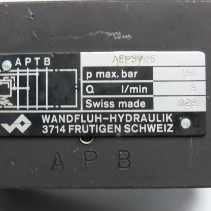 Wandfluh Hydrualik AEPSVD6 Proportional Pressure Relief Valve 24VDC