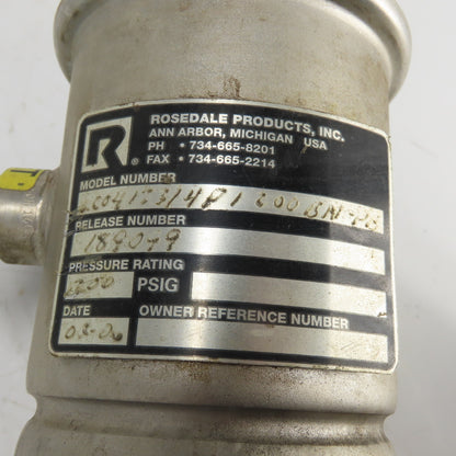 Rosedale L04123/4P1200SN-PB 200 PSIG Stainless Steel Liquid Filter Strainer