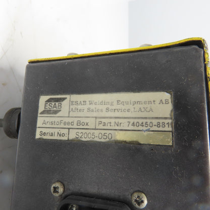 ESAB 740450-881 AristoFeed Box Wire Feed Control Box Gas and Air Connections