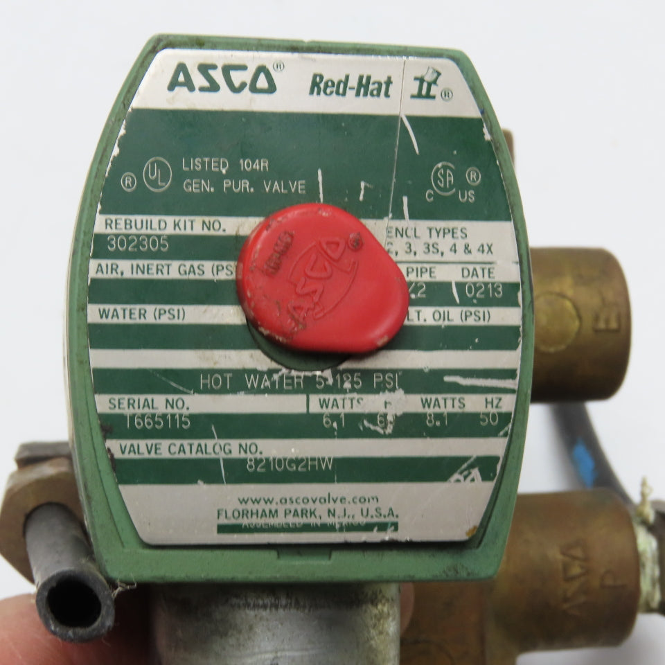 Asco 8210G2HW 242116-001-F 1/4" NPT 3 Way Solenoid Valve 120V Coil See Notes*