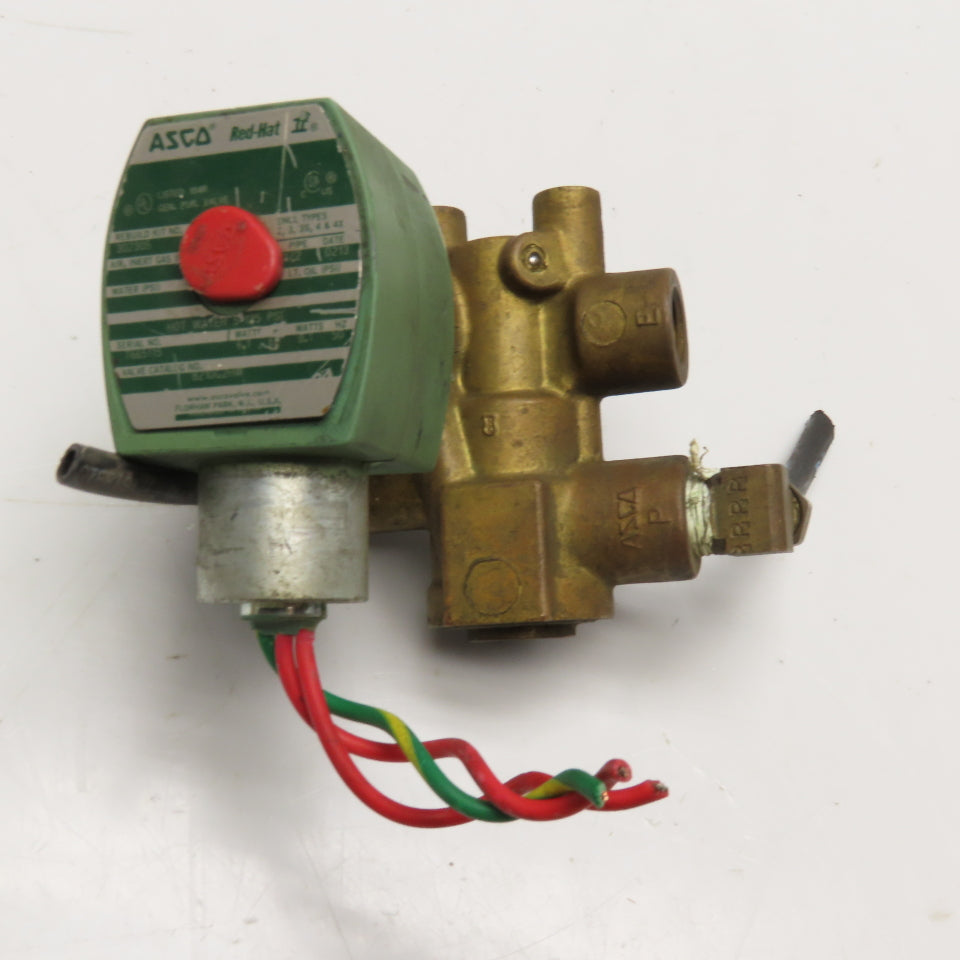 Asco 8210G2HW 242116-001-F 1/4" NPT 3 Way Solenoid Valve 120V Coil See Notes*