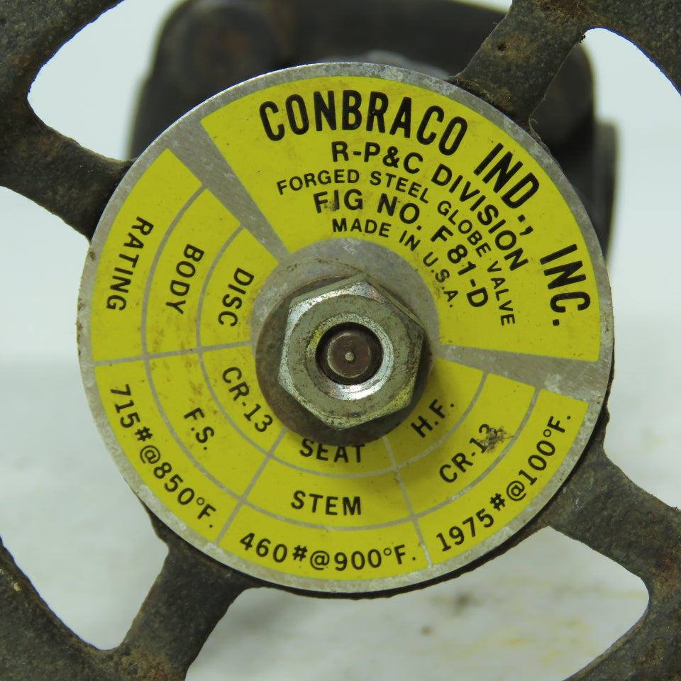 Conbraco F81-D Forged Steel Globe Valve 1975# @ 100F 3/8" Slip