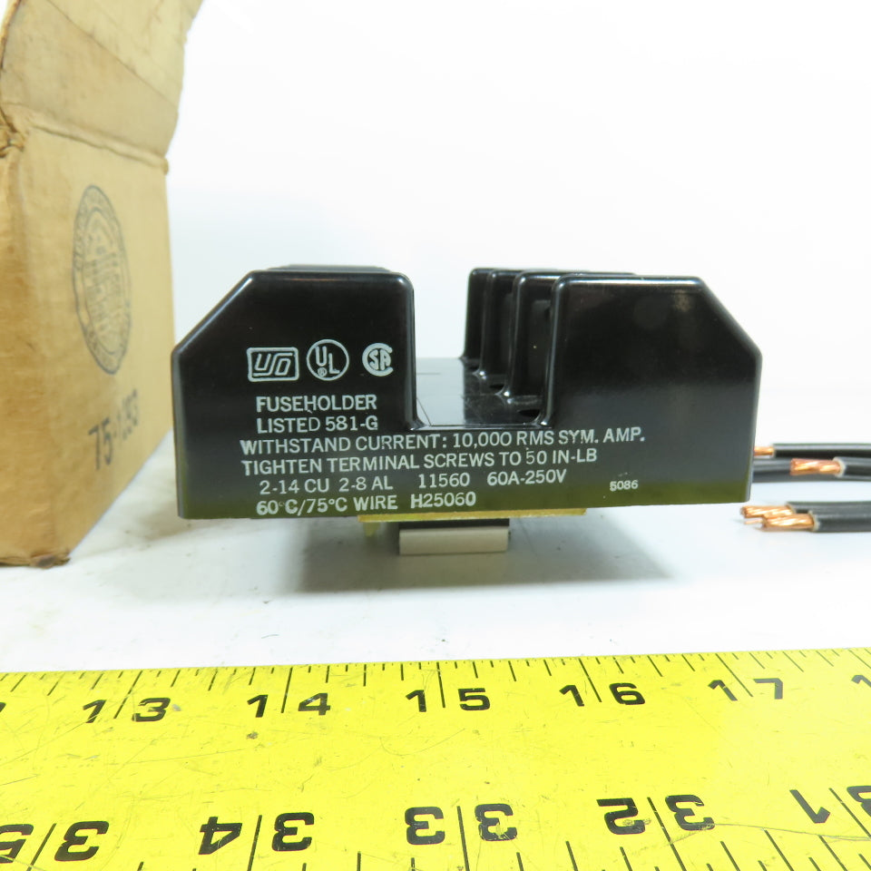 Cutler-Hammer C350KH22 3-Pole Top Mount Fuse Block Kit 60A 250V Class H New