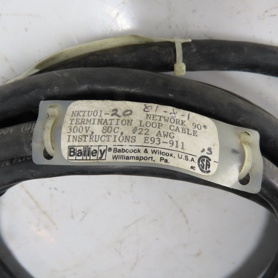 Bailey NKTU01-20 Network 90 Termination Loop Cable 300V 22 AWG