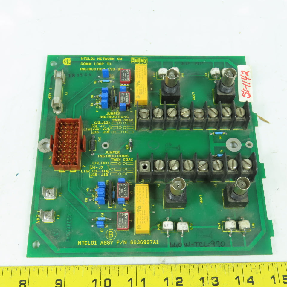 Bailey 6636997A1 NTCL01 Network 90 Communication Loop Termination Unit TU