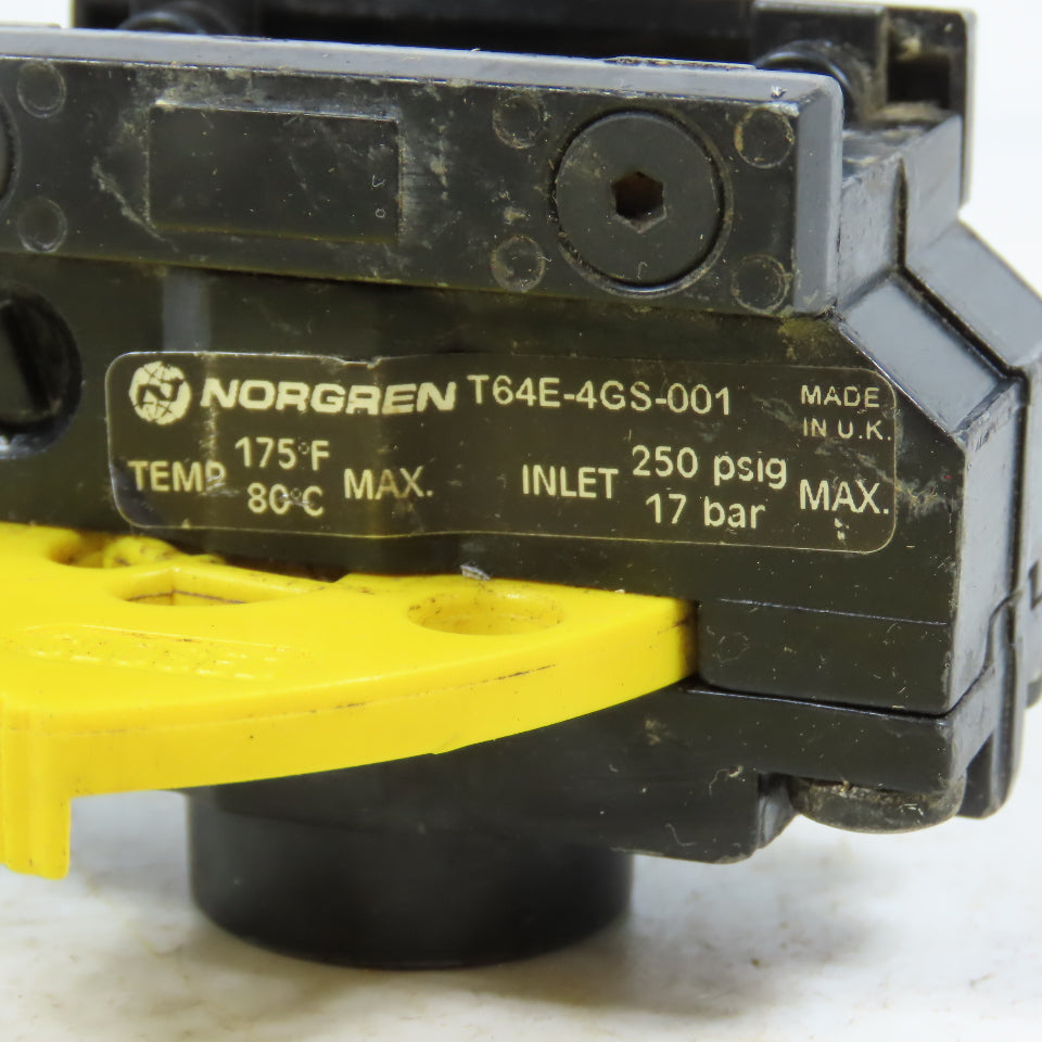 Norgren T64E-4GS-001 Lockout Safety Valve 250 PSI Max