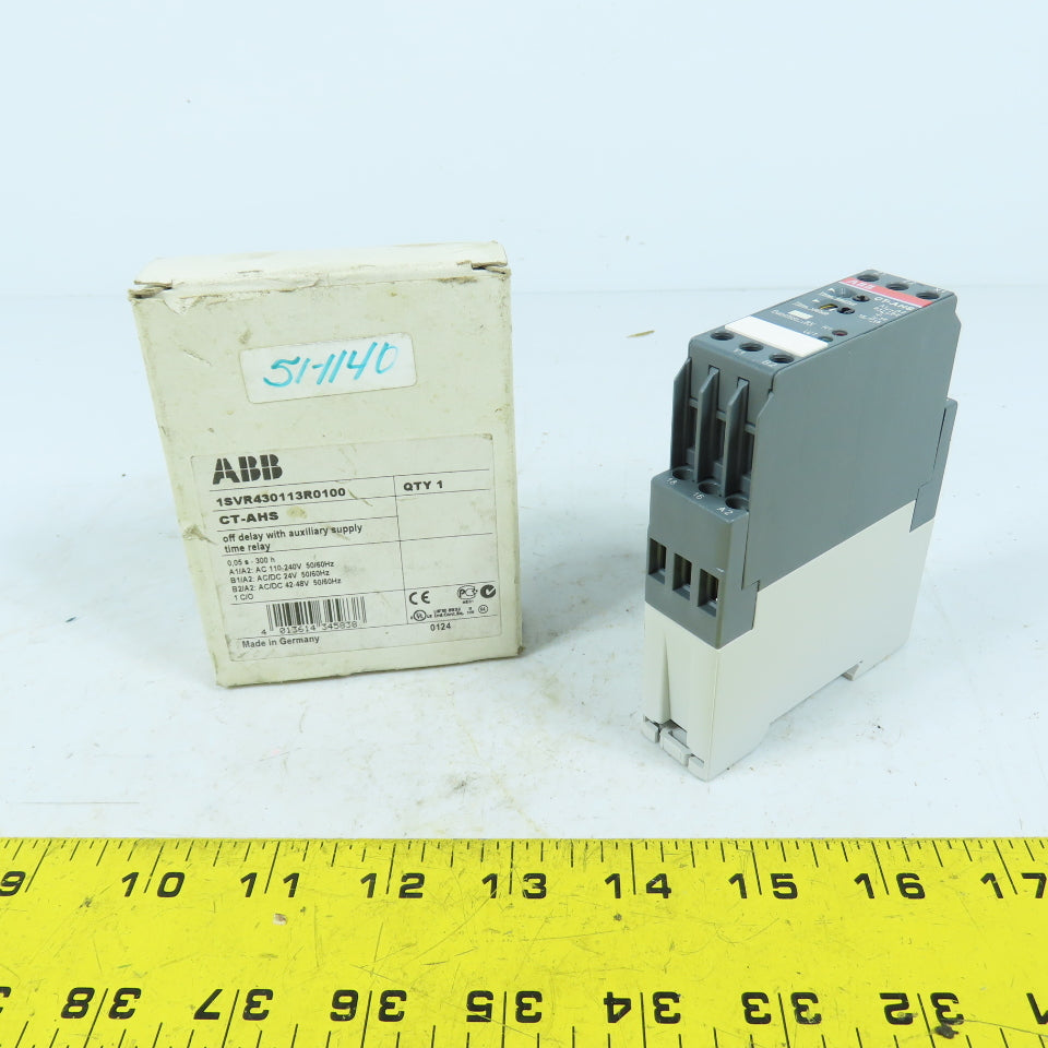ABB CT-AHS 1SVR430113R0100 Off Delay Auxiliary Supply Time Relay 110-240VAC