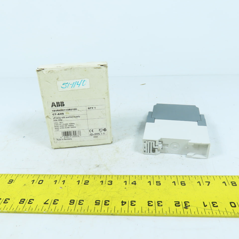 ABB CT-AHS 1SVR430113R0100 Off Delay Auxiliary Supply Time Relay 110-240VAC