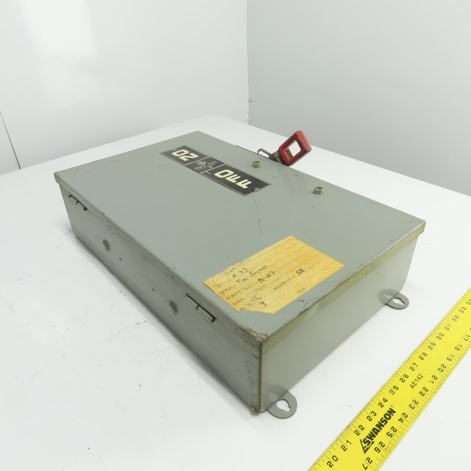 General Electric TH3363J 100A 3-Pole Fusible Safety Disconnect Switch 600VAC