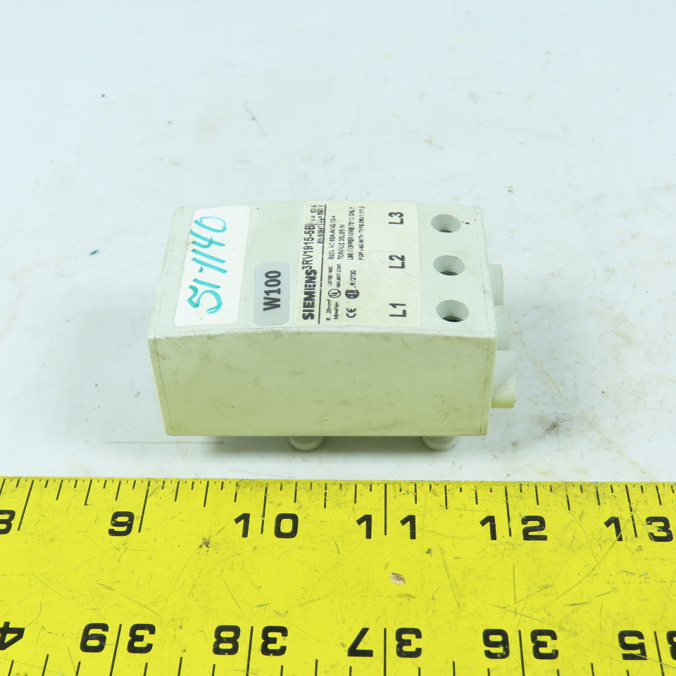 Siemens 3RV1915-5B 3-Phase Busbar Power Feed Terminal 690V 63A