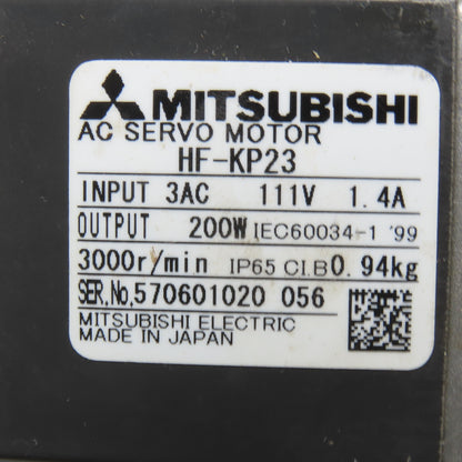 Mitsubishi HF-KP23 AC Servo Motor 200W 111V 1.4A 3000RPM