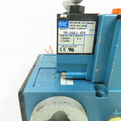MAC 82A-AC-BKA-TM-DAAP-4DA Dual Pneumatic Solenoid Valve Manifold 120VAC 150PSI