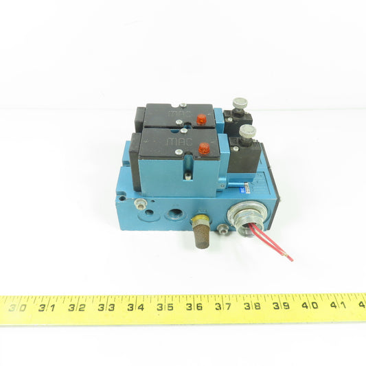 MAC 82A-AC-BKA-TM-DAAP-4DA Dual Pneumatic Solenoid Valve Manifold 120VAC 150PSI